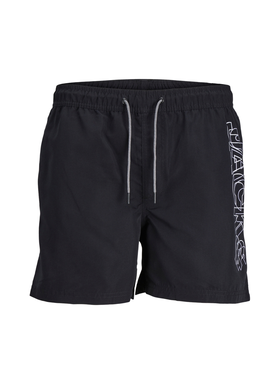 Jack & Jones Siyah Erkek Şort Mayo JPSTFIJI JJSWIM DOUBLE LOGO SN LY_0