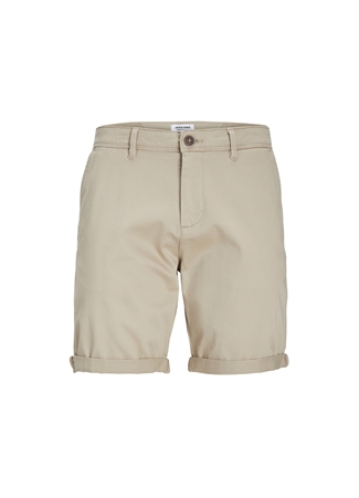 Jack & Jones Krem Erkek Regular Fit Duble Paça Chino Şort JPSTBOWIE JJSHORTS