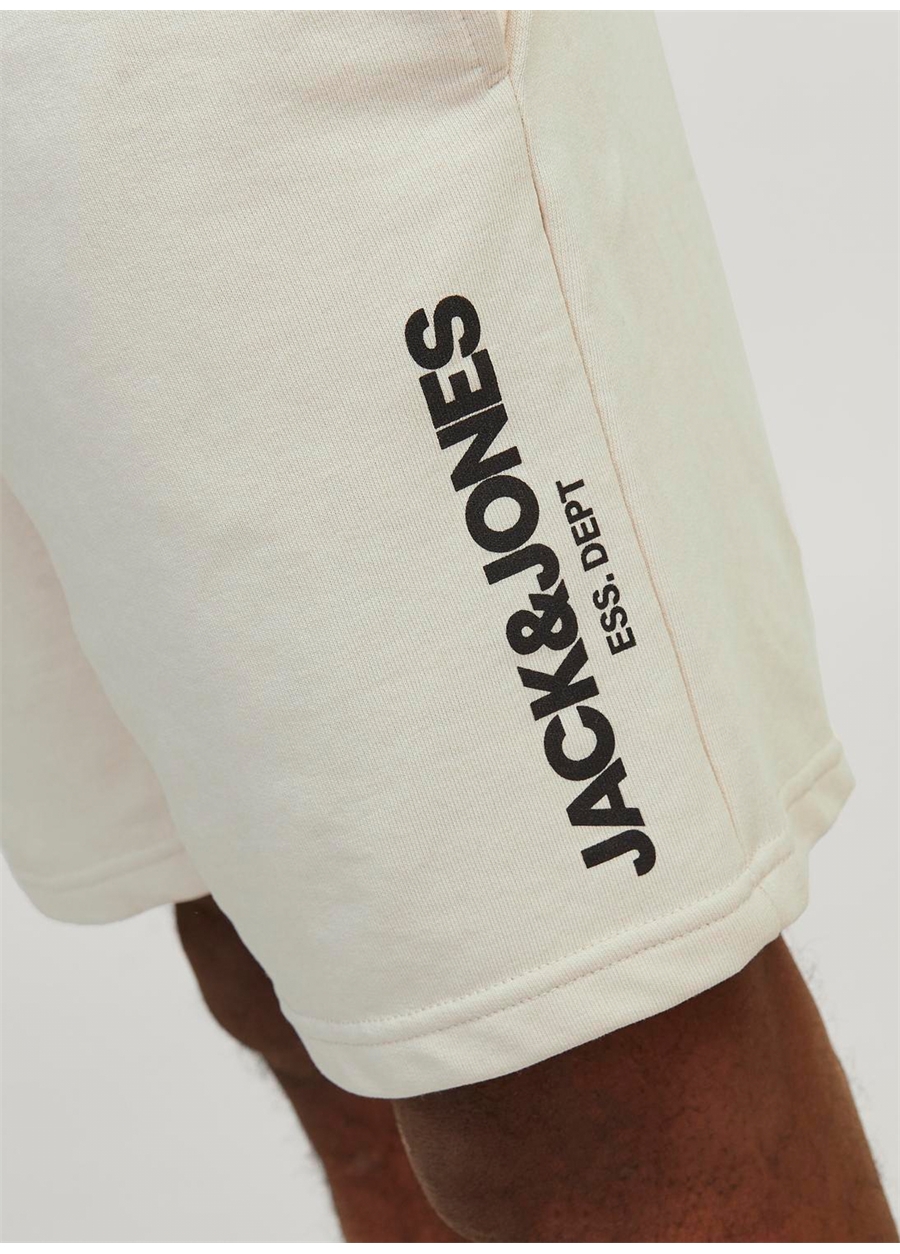 Jack & Jones Regular Fit Krem Erkek Sweat Şort JPSTGALE SWEAT SHORTS NAF_4