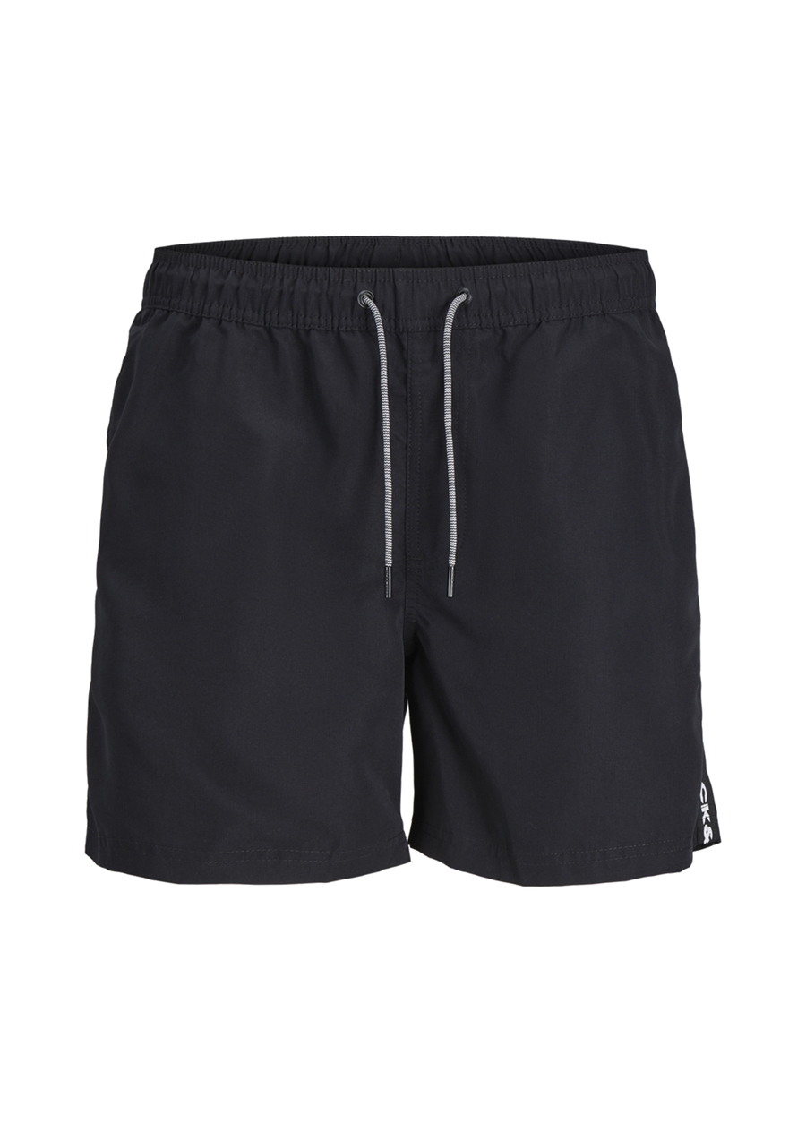 Jack & Jones Siyah Erkek Şort Mayo JPSTFIJI JJSWIM BLACK TAPE LY SN_0