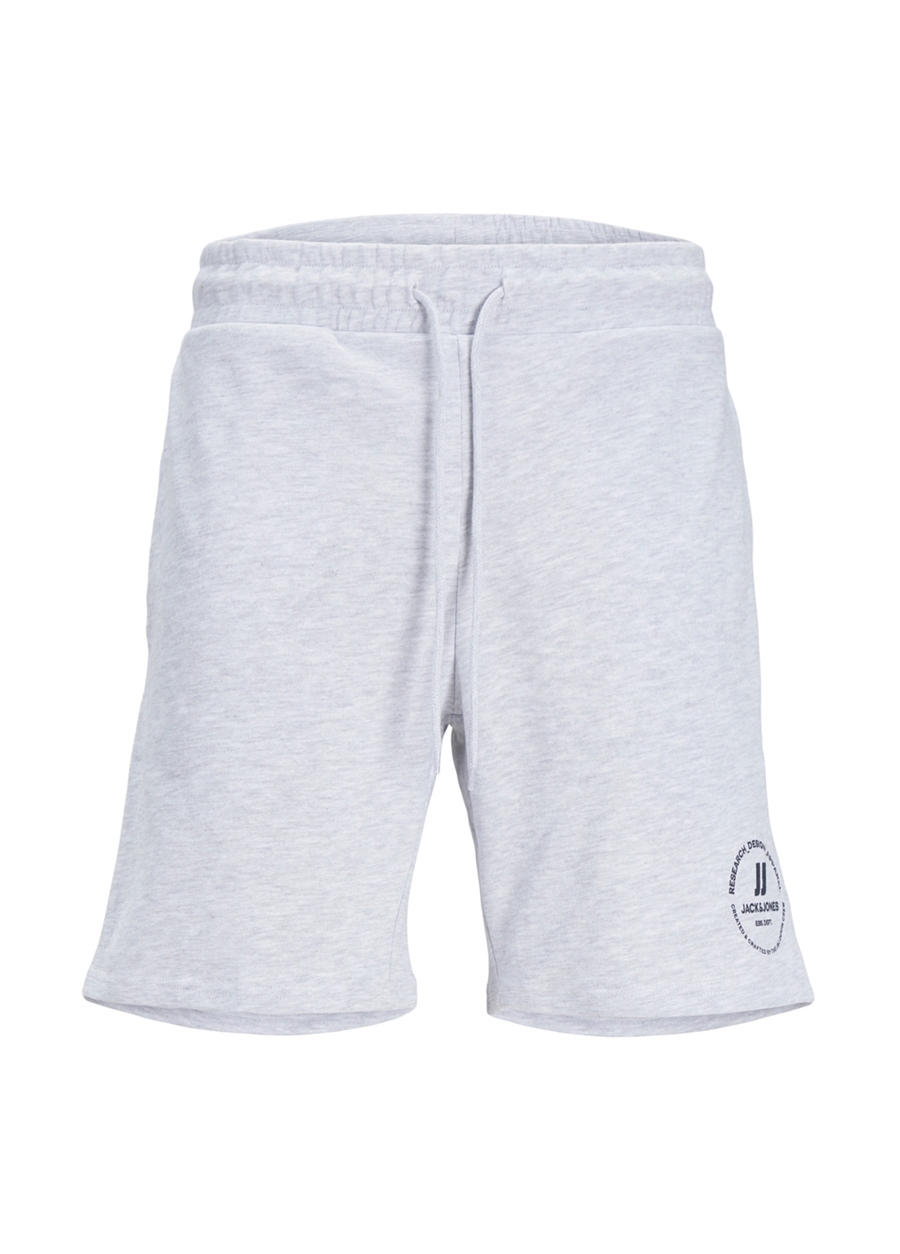 Jack & Jones Comfort Fit Gri Melanj Erkek Sweat Şort JPSTSWIFT SWEAT SHORTS SN AUT_0