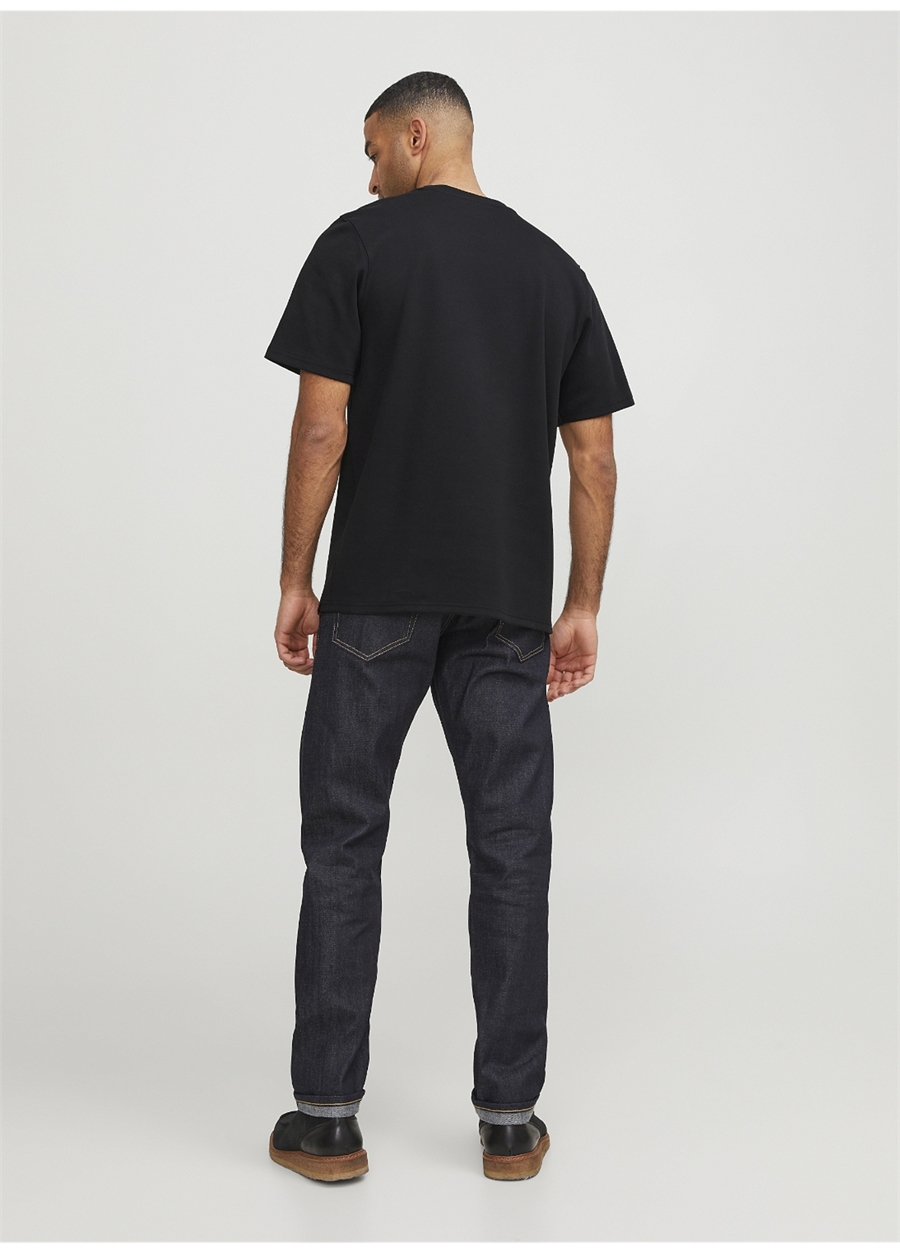 Jack & Jones Yuvarlak Yaka Siyah Erkek T-Shirt RDDLUCA TEE S/S CREW NECK NOOS_7