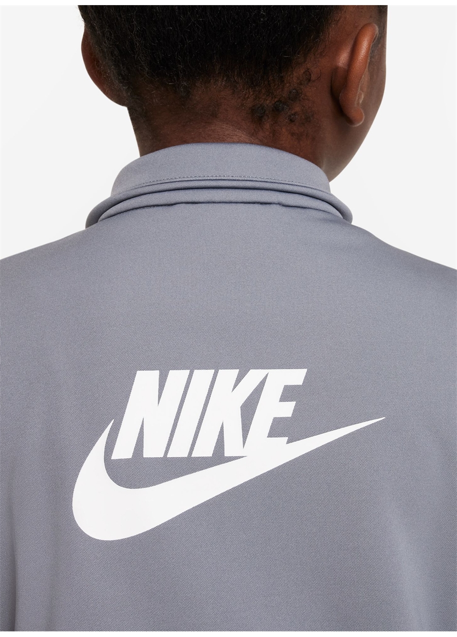 Nike Düz Siyah - Gri Erkek Çocuk Eşofman Takımı FD3067-084-K NSW TRACKSUIT POLY FZ_2