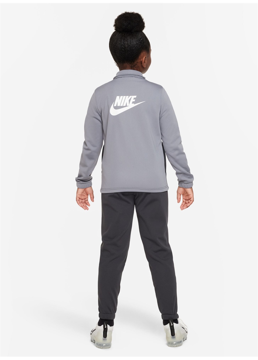 Nike Düz Siyah - Gri Erkek Çocuk Eşofman Takımı FD3067-084-K NSW TRACKSUIT POLY FZ_3