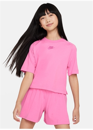 Nike Düz Pembe Kadın T-Shirt FN8589-675-G NSW SS TOP JSY LBR_0