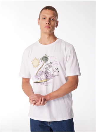 Jack & Jones Bisiklet Yaka Beyaz Erkek T-Shirt JJZION TEE SS CREW NECK