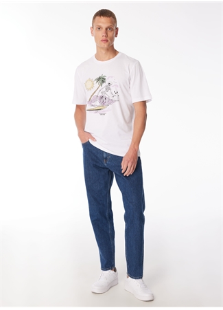 Jack & Jones Bisiklet Yaka Beyaz Erkek T-Shirt JJZION TEE SS CREW NECK_1