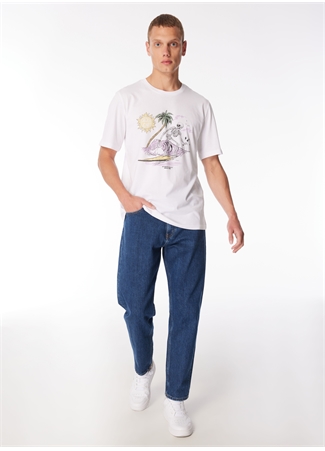 Jack & Jones Bisiklet Yaka Beyaz Erkek T-Shirt JJZION TEE SS CREW NECK_2