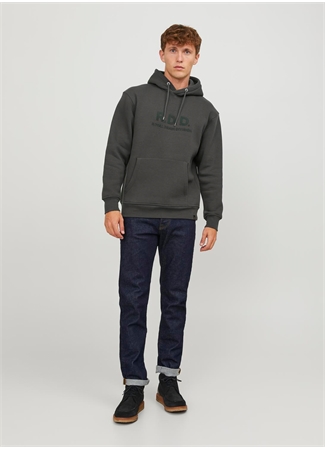 Jack & Jones Kapüşon Yaka Gri Erkek Sweatshırt 12243499_RDDAIDEN HOOD SWEAT L/S SN_0