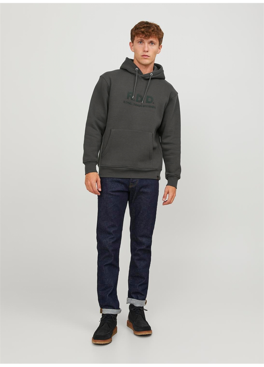 Jack & Jones Kapüşon Yaka Gri Erkek Sweatshırt 12243499_RDDAIDEN HOOD SWEAT L/S SN_0