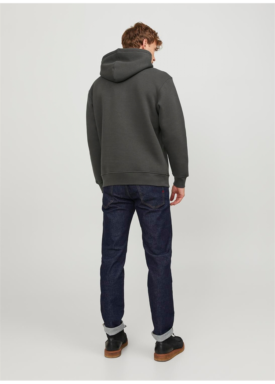 Jack & Jones Kapüşon Yaka Gri Erkek Sweatshırt 12243499_RDDAIDEN HOOD SWEAT L/S SN_3