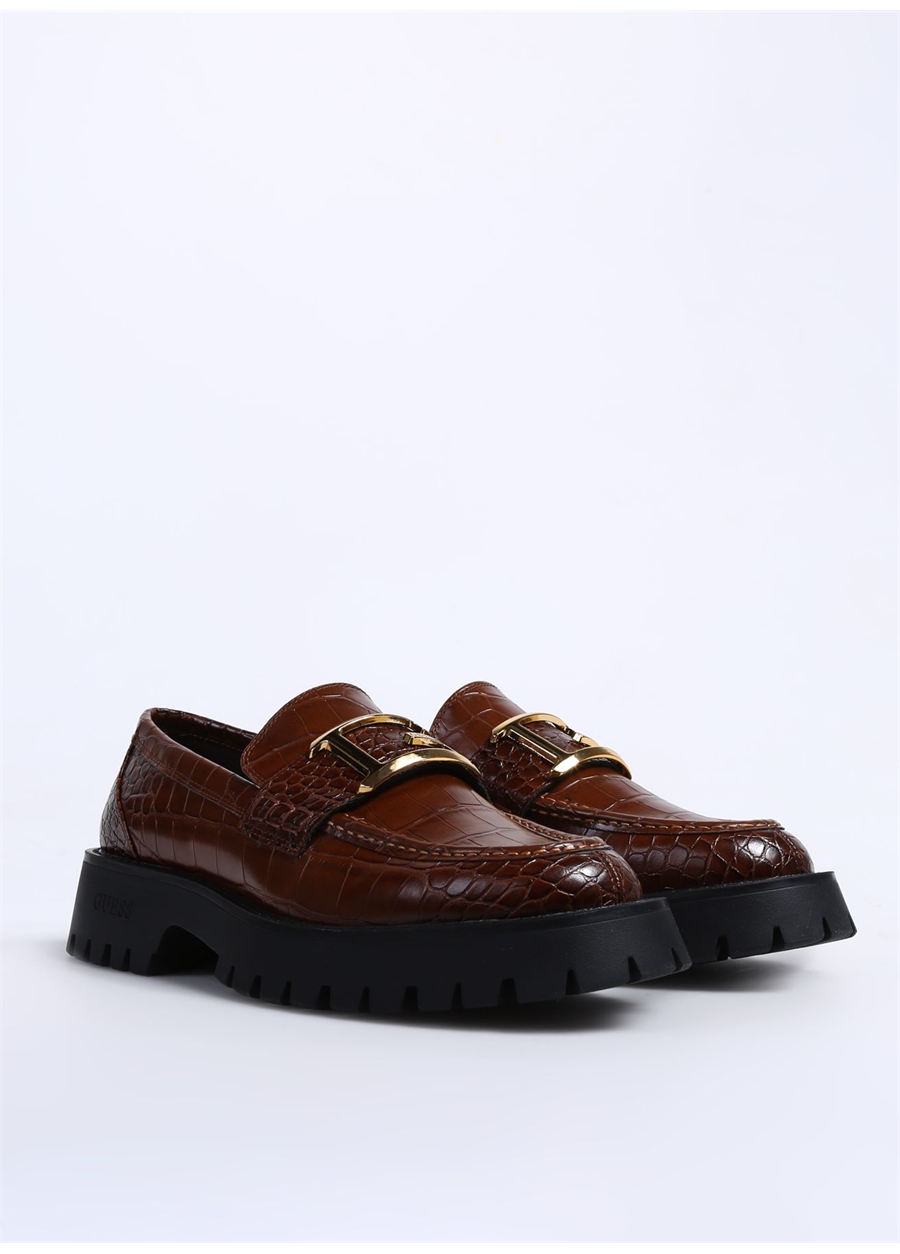 Guess Kahve Erkek Loafer MOCASSIN CROCO_1