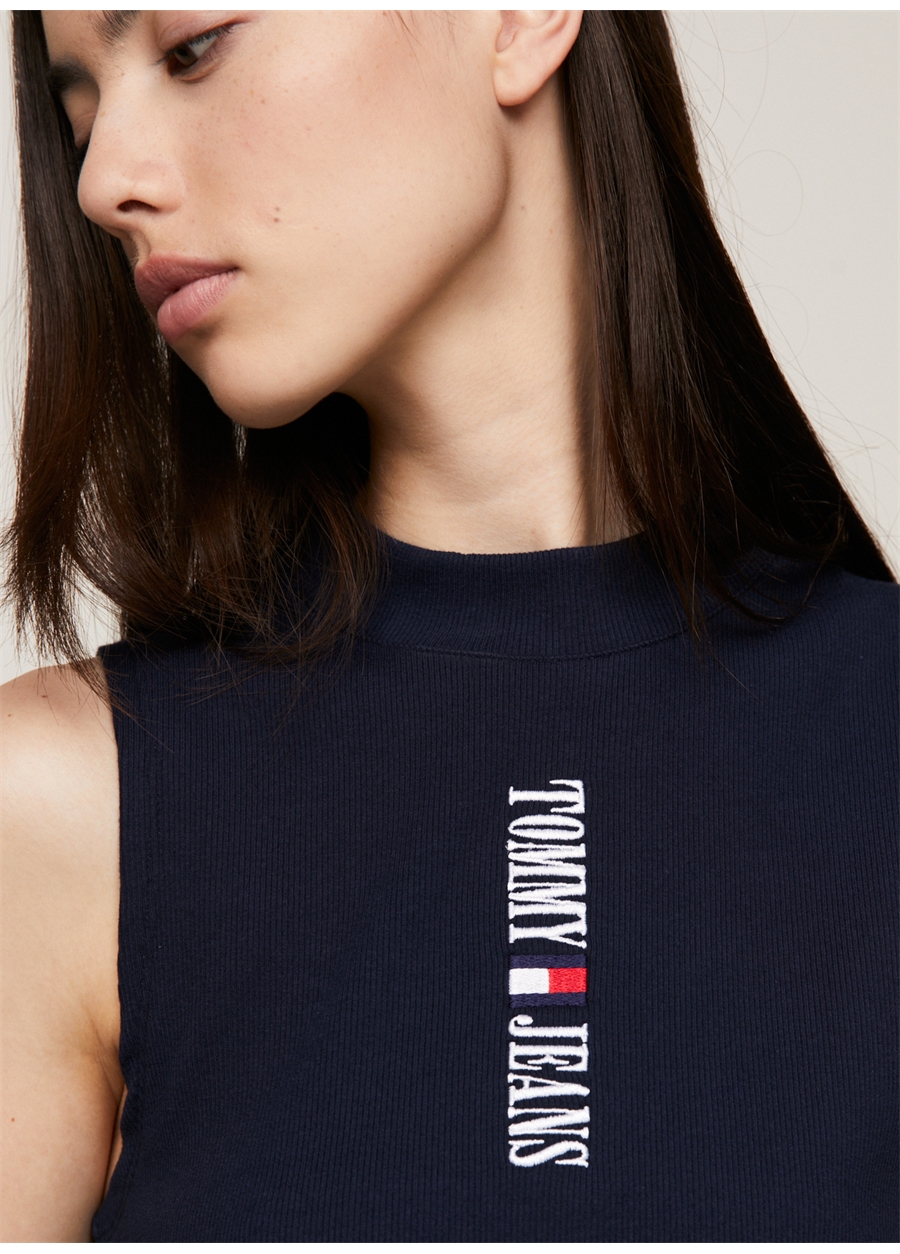 Tommy Jeans Bisiklet Yaka Düz Lacivert Kadın Bluz TJW ARCHIVE TANK EXT_2