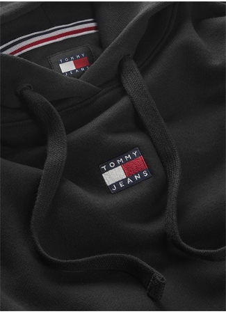 Tommy Jeans Kapüşon Yaka Düz Siyah Kadın Sweatshırt TJW BXY BADGE HOODIE_1