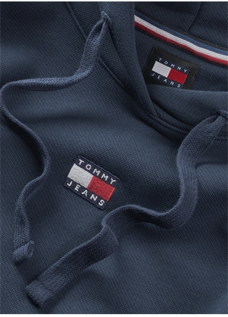 Tommy Jeans Kapüşon Yaka Düz Lacivert Kadın Sweatshırt TJW BXY BADGE HOODIE_3