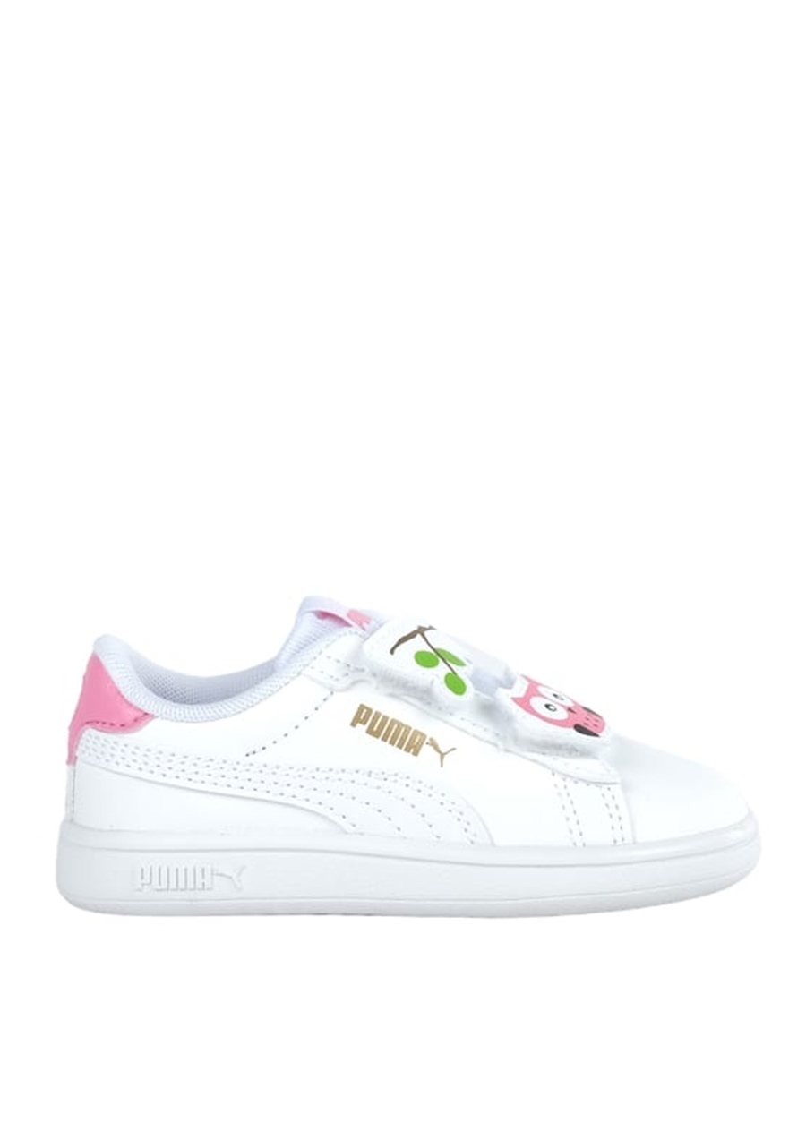 Puma Beyaz Kız Çocuk Yürüyüş Ayakkabısı 39728601-Puma Smash 3.0 Badges V PS