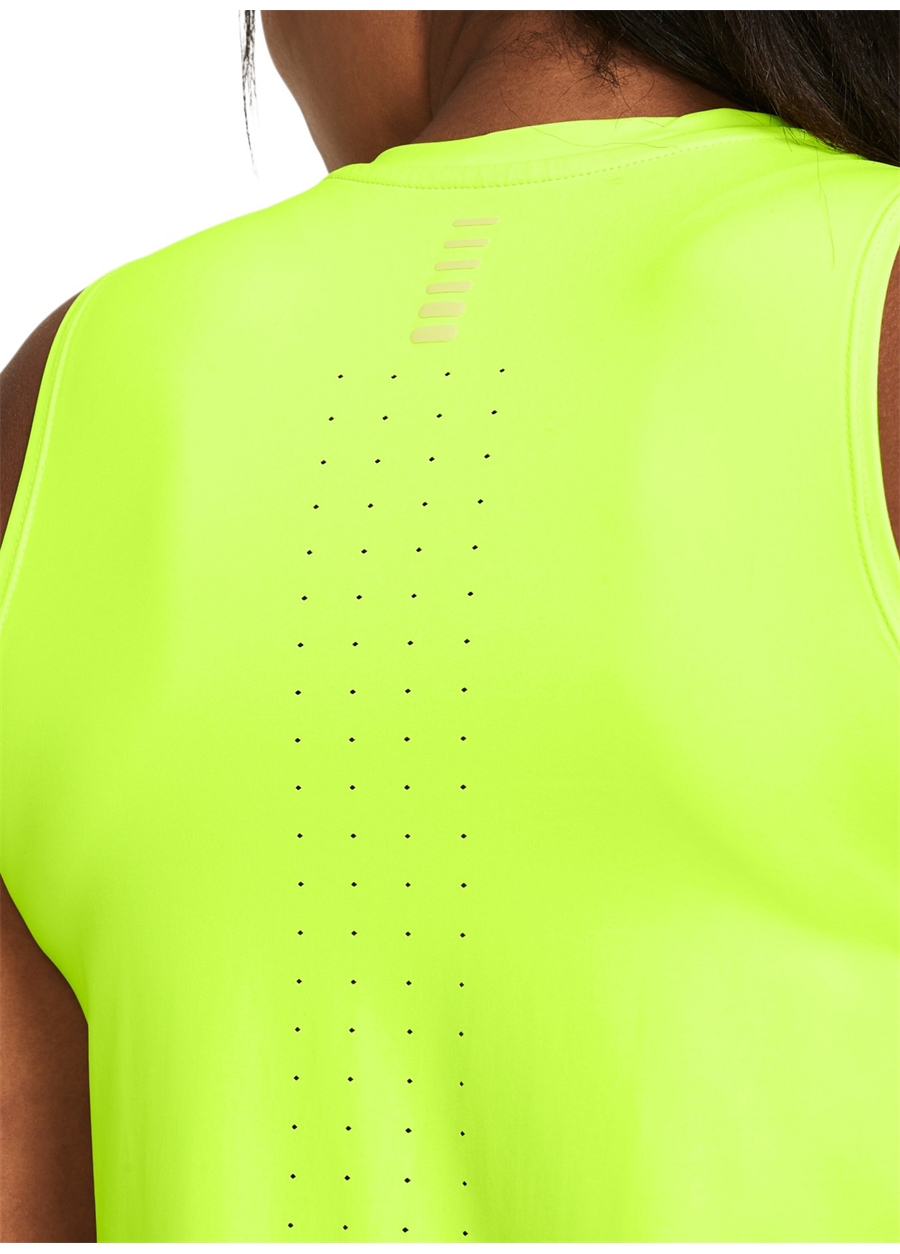 Under Armour 1383363-731 UA Launch Elite Tank Neon Sarı Kadın Bisiklet Yaka Oversize Atlet_1