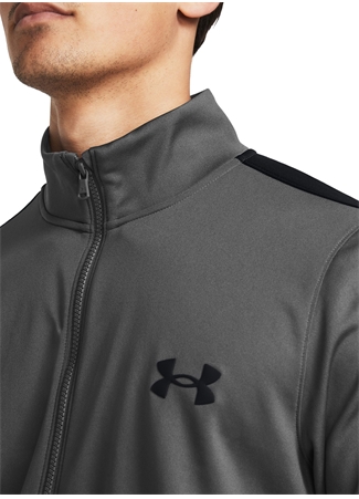 Under Armour 1357139-025 UA Knit Track Suit Gri Erkek Fermuarlı Yaka Slim Fit Eşofman Takımı_1