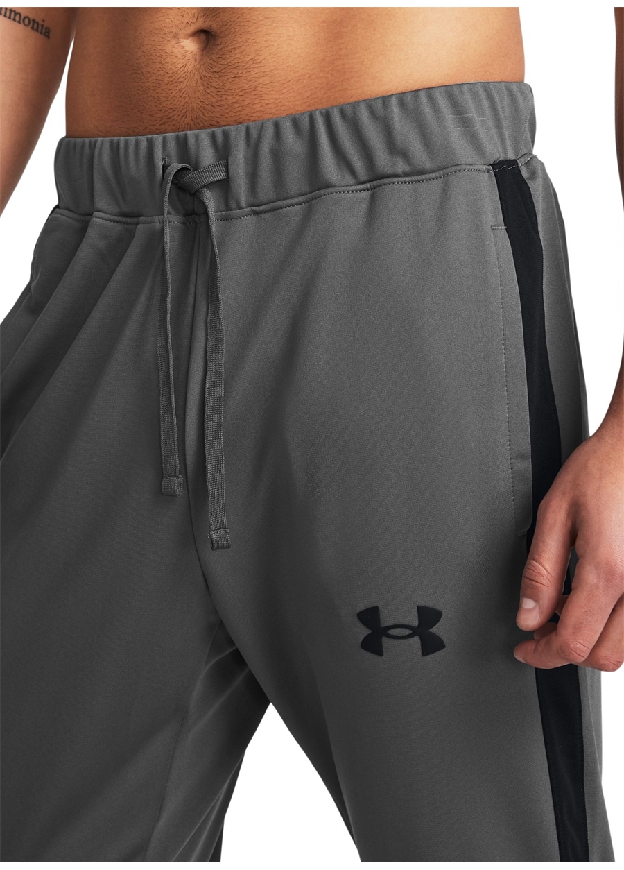 Under Armour 1357139-025 UA Knit Track Suit Gri Erkek Fermuarlı Yaka Slim Fit Eşofman Takımı_2