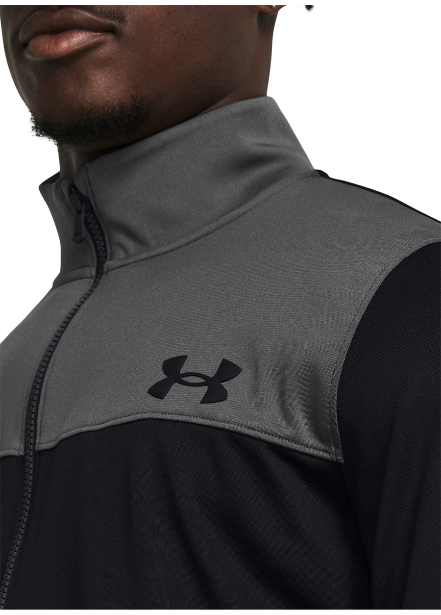 Under Armour 1366212-007 UA EMEA TRACKSUIT NOVEL Siyah Erkek Fermuarlı Yaka Slim Fit Eşofman Takımı_1