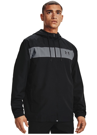 Under Armour 1361621-001 UA SPORTSTYLE WINDBREAK Siyah Erkek Kapüşon Yaka Oversize Rüzgarlık