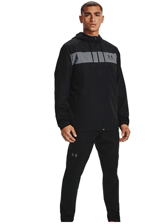 Under Armour 1361621-001 UA SPORTSTYLE WINDBREAK Siyah Erkek Kapüşon Yaka Oversize Rüzgarlık_1