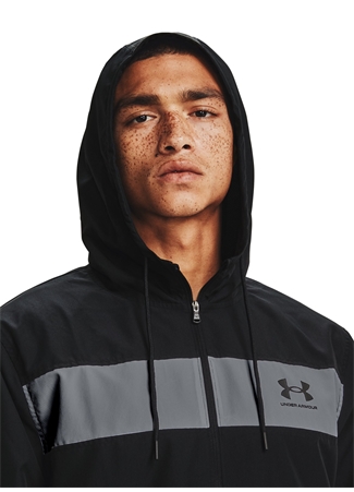 Under Armour 1361621-001 UA SPORTSTYLE WINDBREAK Siyah Erkek Kapüşon Yaka Oversize Rüzgarlık_2