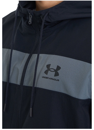 Under Armour 1361621-001 UA SPORTSTYLE WINDBREAK Siyah Erkek Kapüşon Yaka Oversize Rüzgarlık_3