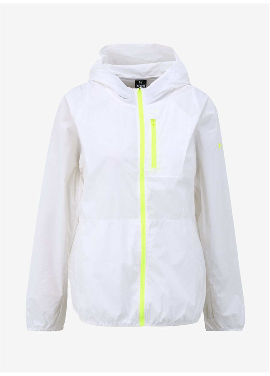 Under Armour Beyaz Kadın Kapüşon Yaka Slim Fit Rüzgarlık 1381881-100 LAUNCH LIGHTWEIGHT JKT_0