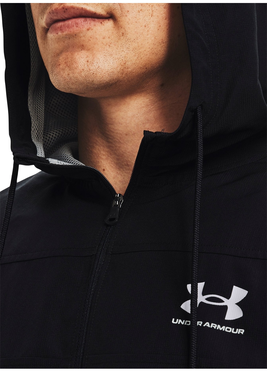 Under Armour Siyah Erkek Kapüşon Yaka Bol Kesim Rüzgarlık 1361621-003 UA SPORTSTYLE WINDBREAK_2