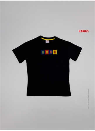 Haribo Baskılı Siyah Erkek T-Shirt Haribo Erkek Çocuk T-Shirt-2_3