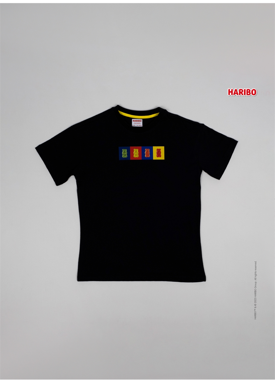 Haribo Baskılı Siyah Erkek T-Shirt Haribo Erkek Çocuk T-Shirt-2_3