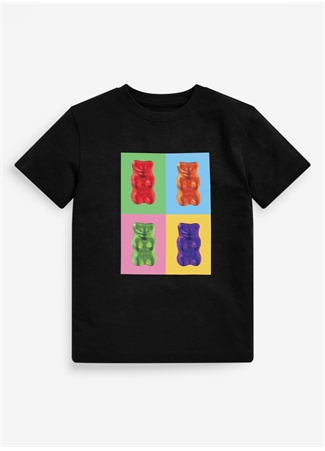 Haribo Baskılı Siyah Erkek T-Shirt Haribo Erkek Çocuk T-Shirt-1_1