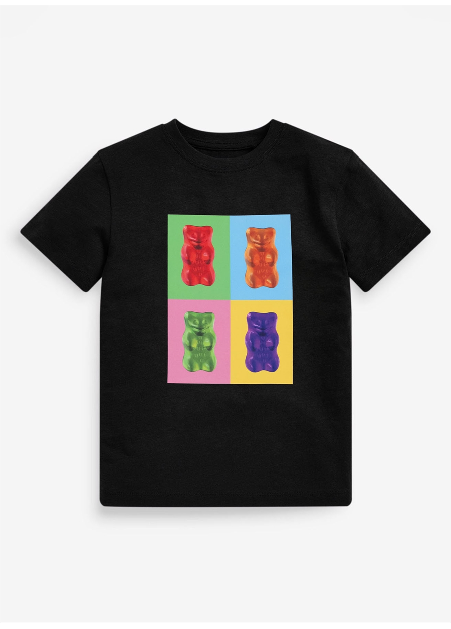 Haribo Baskılı Siyah Erkek T-Shirt Haribo Erkek Çocuk T-Shirt-1_1