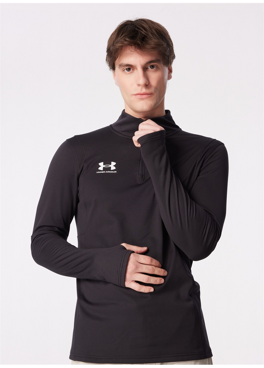 Under Armour 1379588-001 UA M's Ch. Midlayer Siyah Slim Fit Erkek Zip Ceket_1