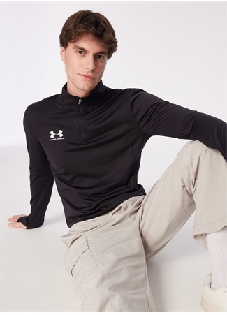 Under Armour 1379588-001 UA M's Ch. Midlayer Siyah Slim Fit Erkek Zip Ceket_4