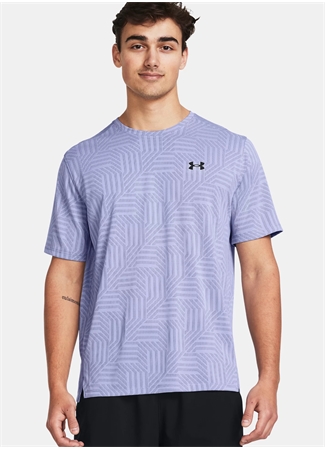 Under Armour Mor Erkek Bisiklet Yaka Bol Kesim Çizgili T-Shirt_0