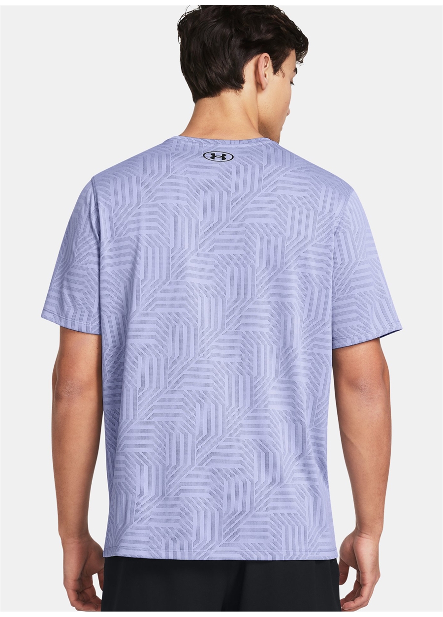 Under Armour Mor Erkek Bisiklet Yaka Bol Kesim Çizgili T-Shirt_1