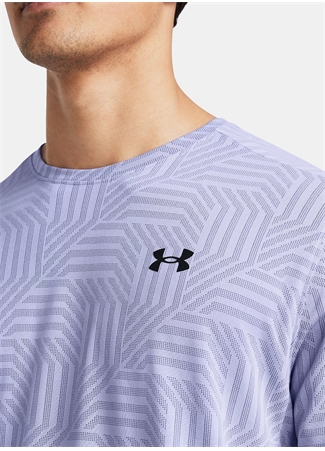 Under Armour Mor Erkek Bisiklet Yaka Bol Kesim Çizgili T-Shirt_2