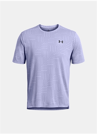 Under Armour Mor Erkek Bisiklet Yaka Bol Kesim Çizgili T-Shirt_3