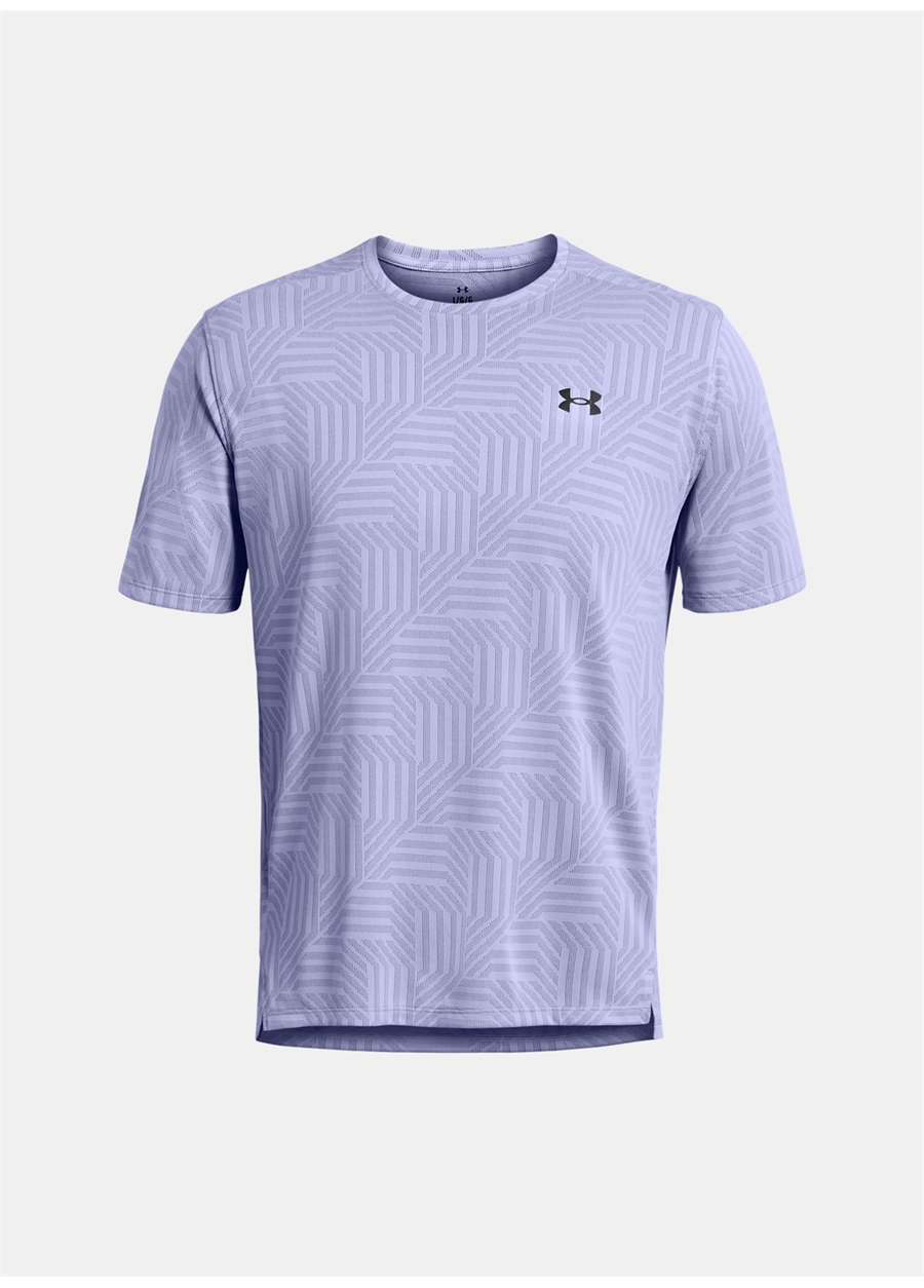 Under Armour Mor Erkek Bisiklet Yaka Bol Kesim Çizgili T-Shirt_3