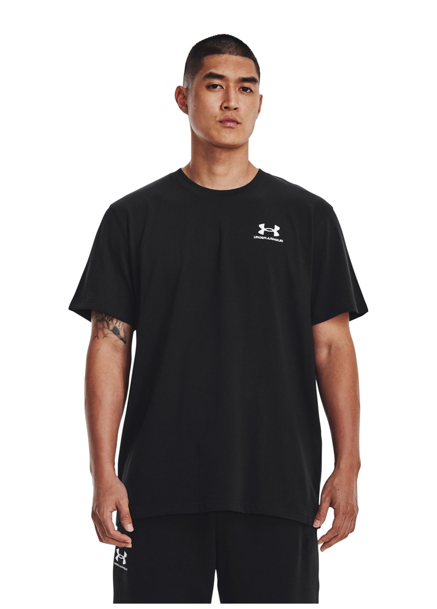 Under Armour 1373997-001 UA M LOGO EMB HEAVYWEIG Siyah Erkek Bisiklet Yaka Oversize T-Shirt_1