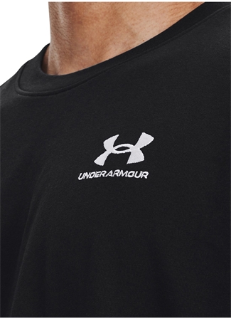 Under Armour 1373997-001 UA M LOGO EMB HEAVYWEIG Siyah Erkek Bisiklet Yaka Oversize T-Shirt_2