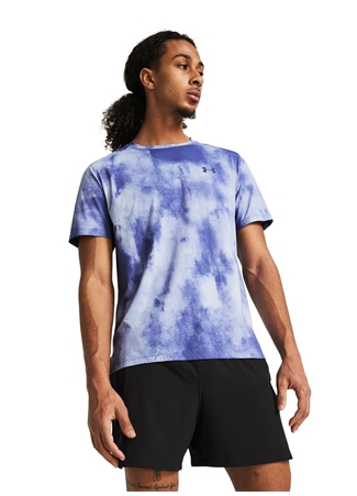 Under Armour Lila Erkek Bisiklet Yaka Bol Kesim Desenli T-Shirt 1382615-539 UA LAUNCH ELITE WASH SS_1