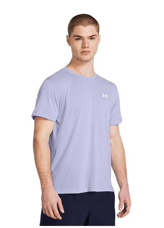 Under Armour 1382582-539 UA Launch Shortsleeve Lila Erkek Bisiklet Yaka Oversize T-Shirt_0