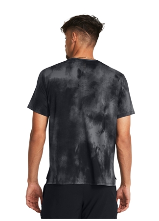 Under Armour 1382615-001 UA LAUNCH ELITE WASH SS Siyah Erkek Bisiklet Yaka Oversize Desenli T-Shirt_2