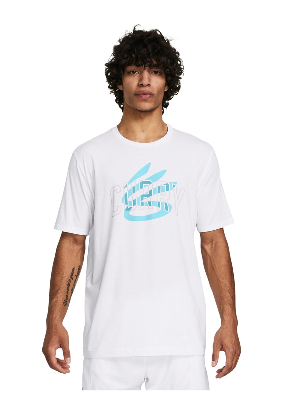 Under Armour 1383382-100 Curry Champ Mindset Tee Beyaz Erkek Bisiklet Yaka Oversize T-Shirt_0