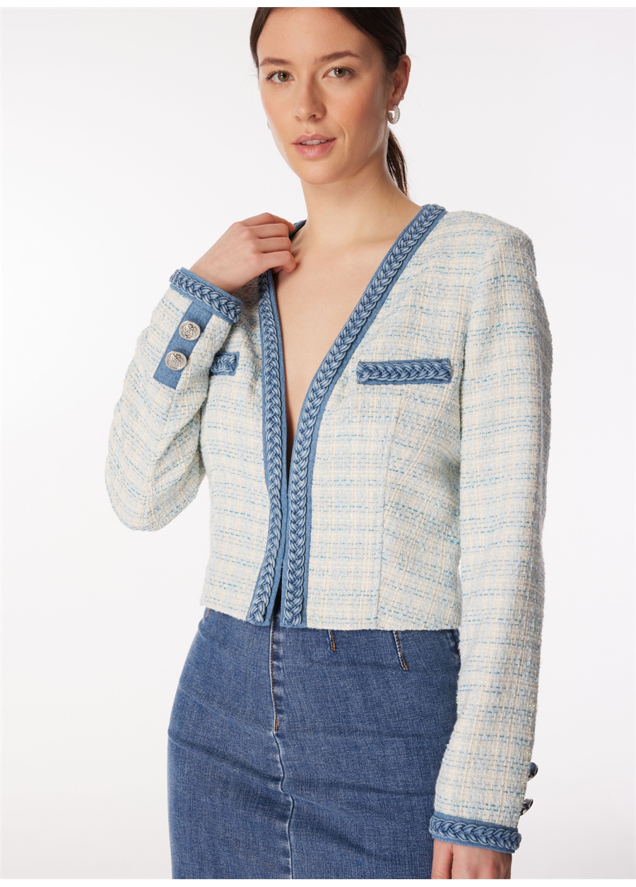 Guess Mavi - Beyaz Kadın Blazer W4RN38WFWV2-FB2Y_1