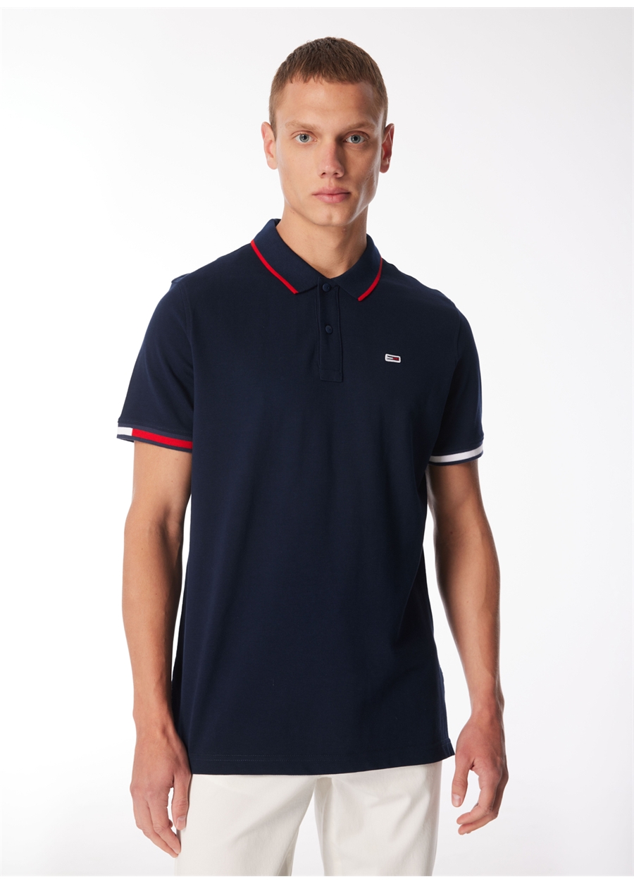 Tommy Jeans Düz Lacivert Erkek Polo T-Shirt DM0DM12963C1G_0