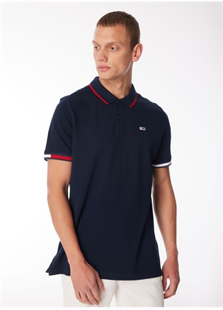 Tommy Jeans Düz Lacivert Erkek Polo T-Shirt DM0DM12963C1G_2